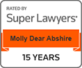 Rated By SuperLawyers | Molly Dear Abshire | 15 years